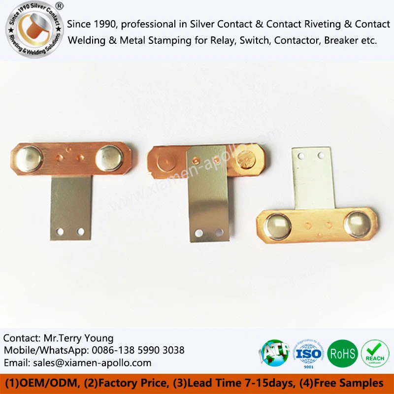 Contact Copper Stainless Steel Riveted Assembly for PV Relay