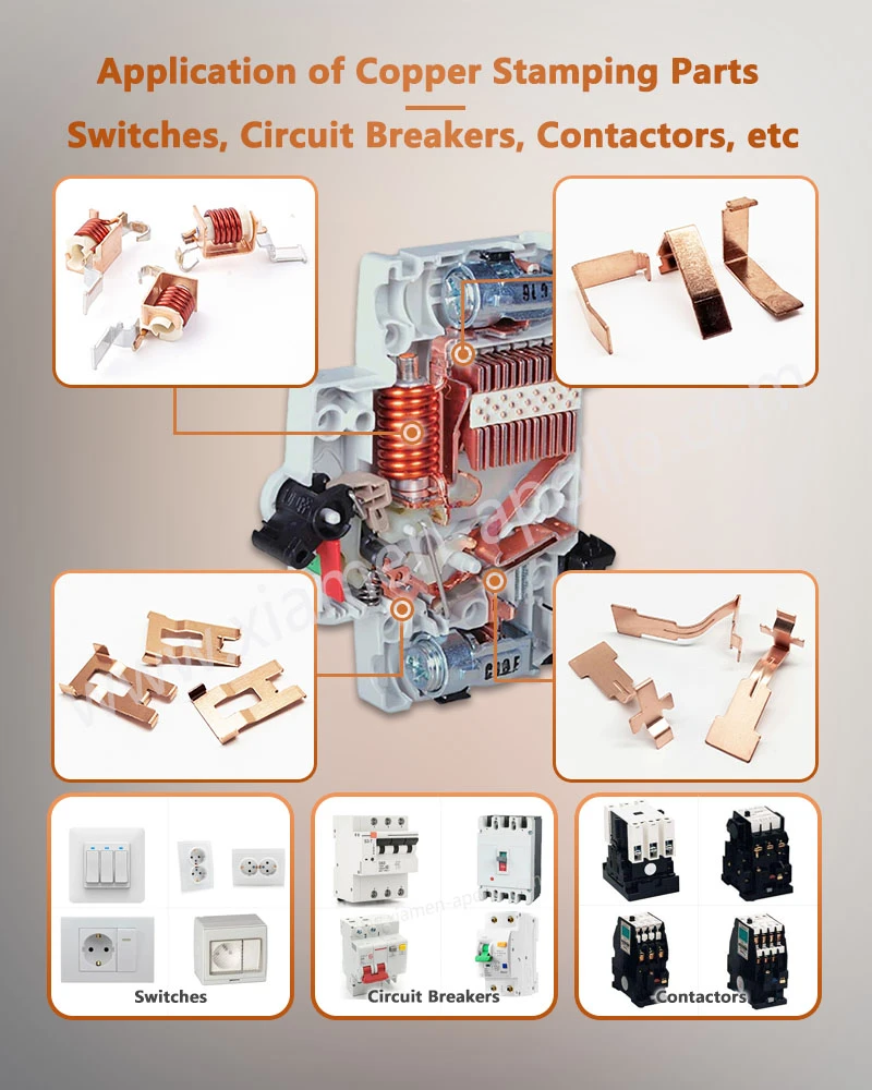 Application of Pressed Copper Stamping Sheet for Switches, Circuit Breakers, Contactors, etc Application of Pressed Copper Stamping Sheet for Switches, Circuit Breakers, Contactors, etc